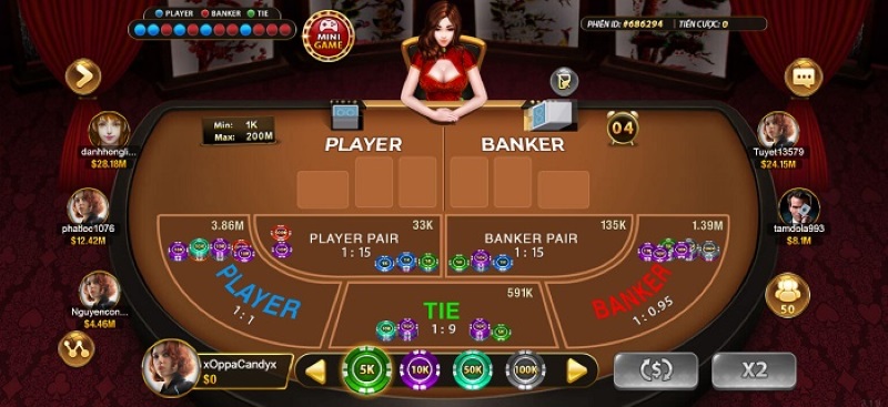 Các lựa chọn cược trong Baccarat Kim Tài Sunwin