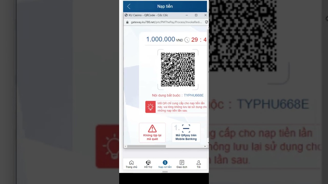 Nạp rút Kubet bằng mã QR